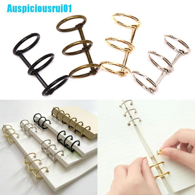 [Auspiciousrui01 2Pcs Metal 3Rings Encadernação De Papel De Folha Solta Diy Fabricando Álbum De Notebook