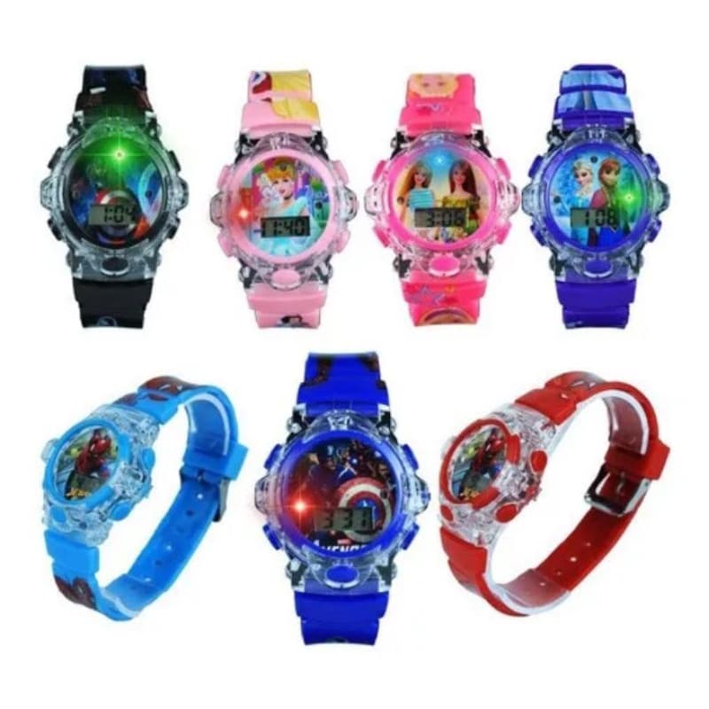 kit com 10 Relógios Infantil Personagem Digital  Atacado