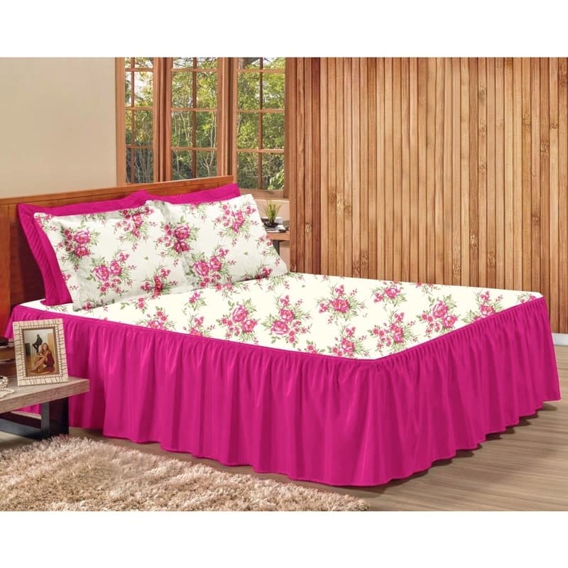 colcha casal Oxford floral com fronhas