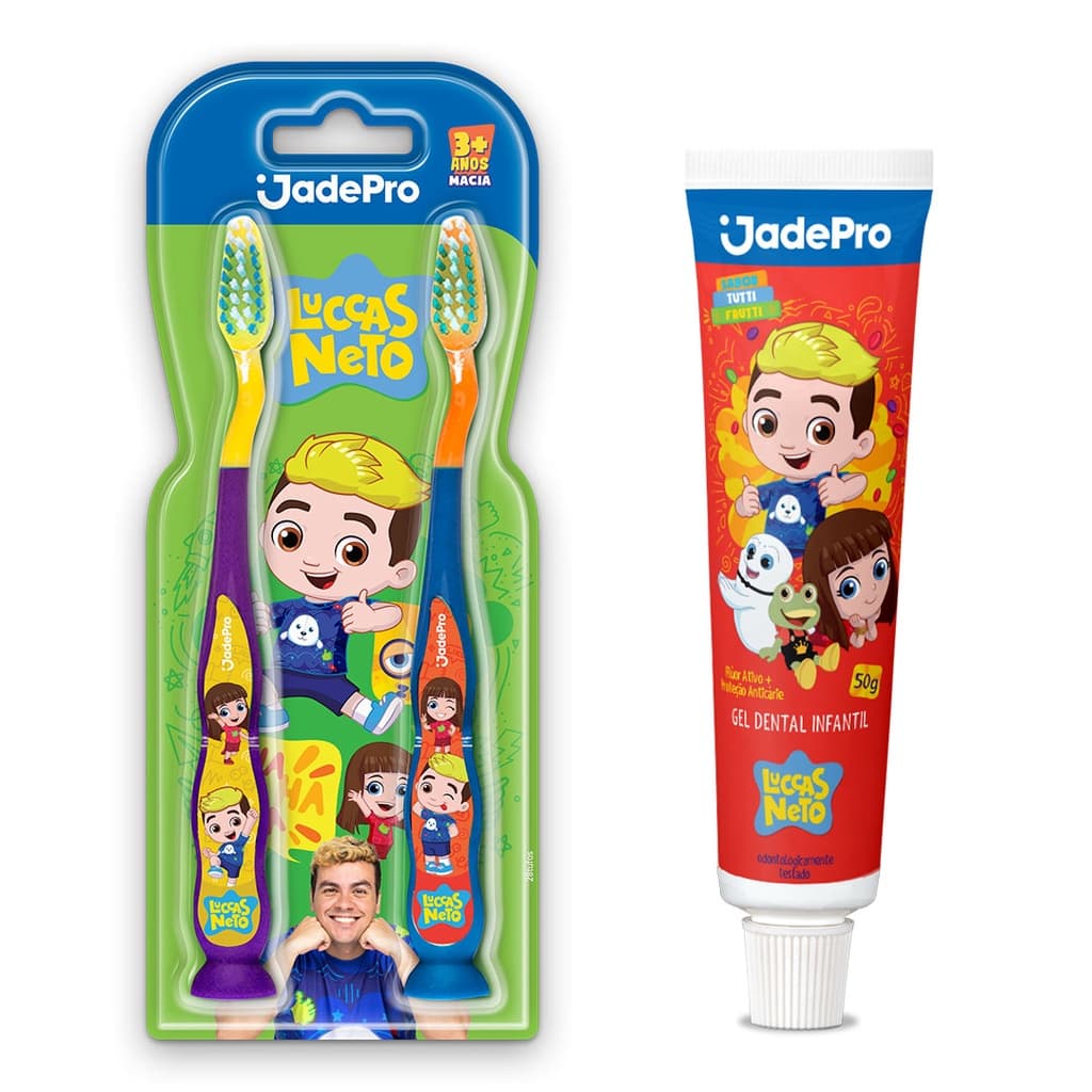 Kit Escova de dente infantil Lucas Neto + gel Dental 50gr Lucas neto