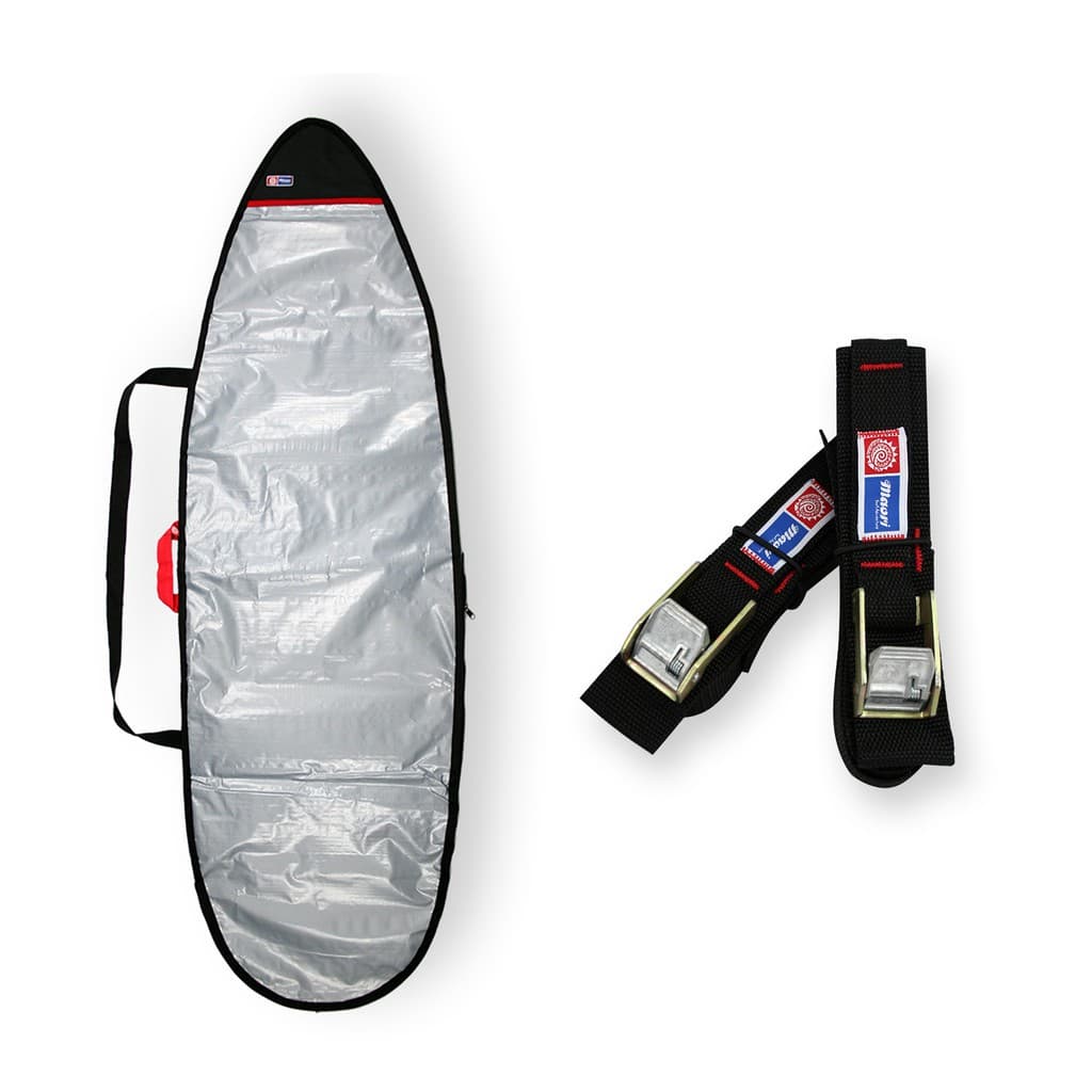 Capa Prancha Fish Refletiva Acolchoada 6'4 A 6'7 + Fita Rack 5m - Maori Extreme