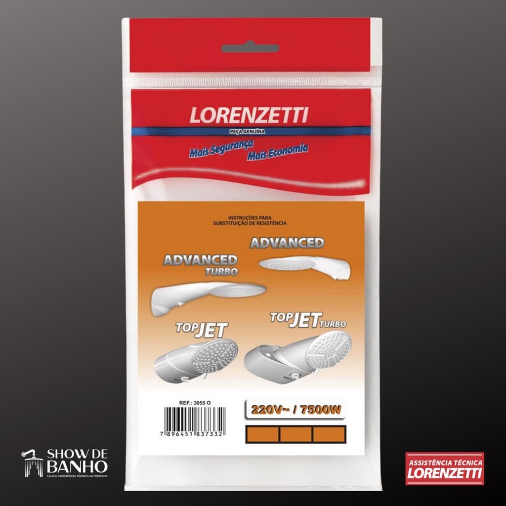 Resistência Lorenzetti Advanced Top Jet Multitemperatura 220v 7500w