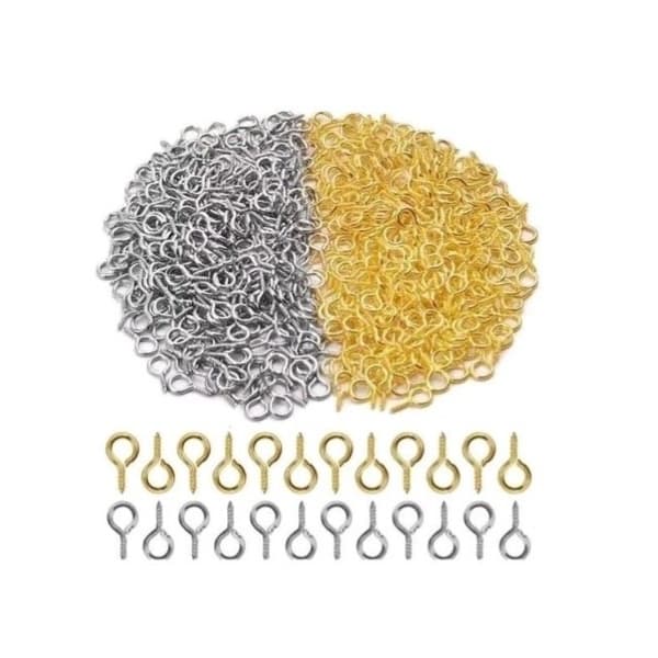 100 Pino parafuso para pingente / chaveiro - Mini Pitão