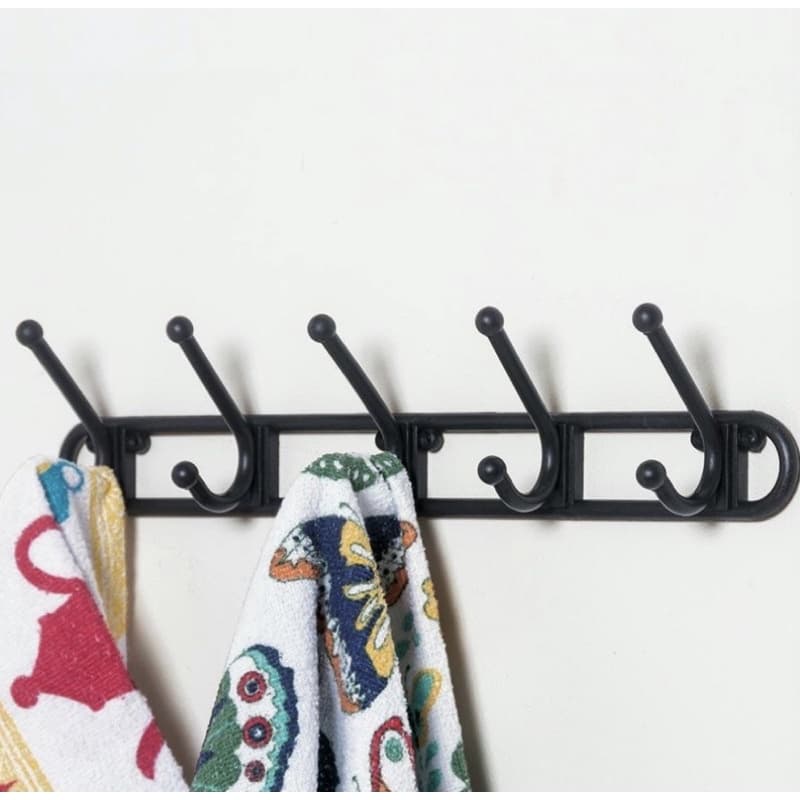 Cabideiro de Parede Preto ou Branco  com 5 ganchos, cabide para toalha, roupas, multiuso, gancho de parede.
