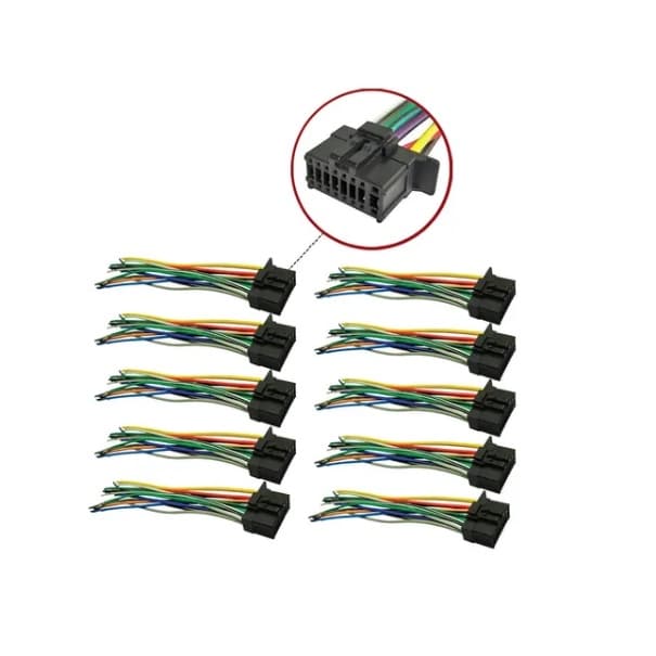 Kit 10 Chicote Rádio Pioneer Mvh-x168ui 1880ub Mixtrax Pioneer Novo 2250 2280 4250 5250 6250 7250