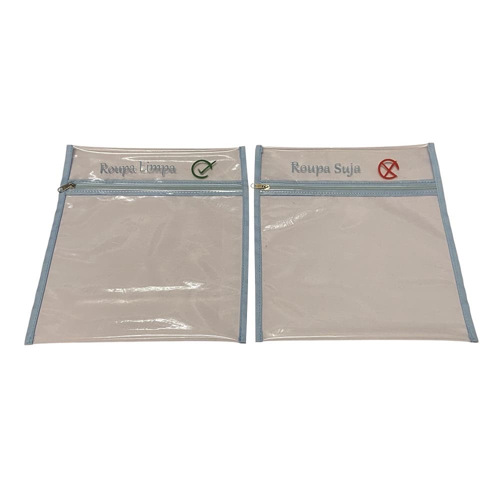 Saquinho de roupa suja e limpa para creche, escola, kit com 2 unidades