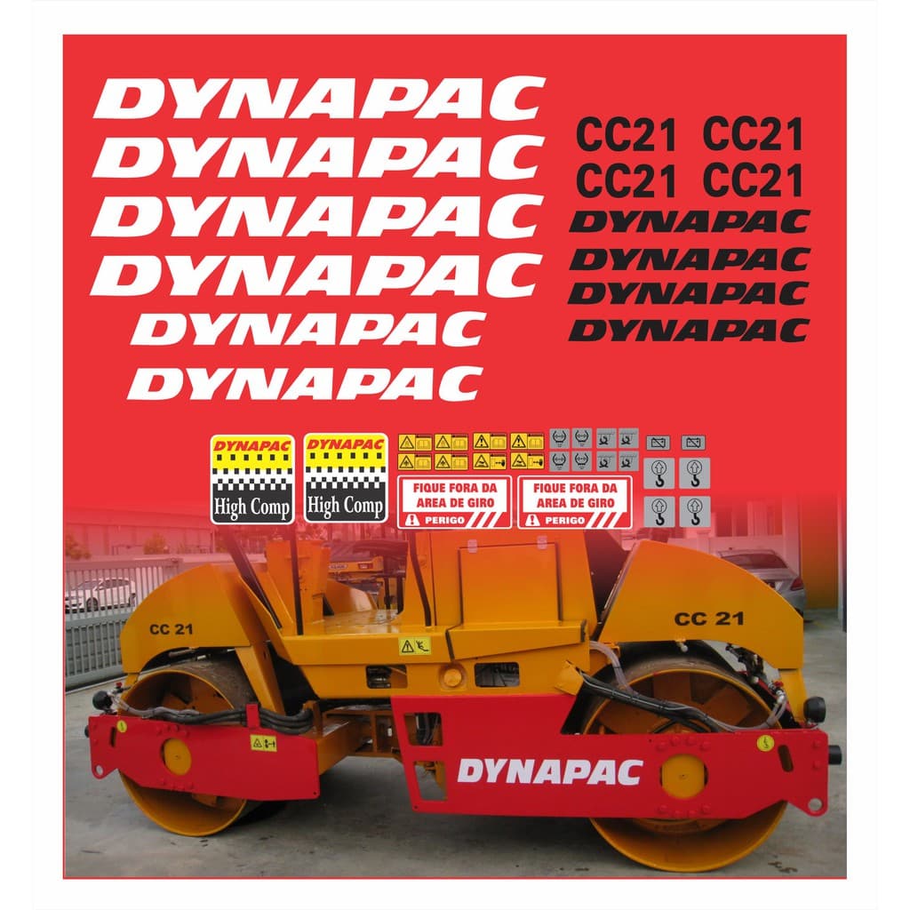 Kit Adesivos Rolo Compactador Dynapac Cc 21 Cc21 R768