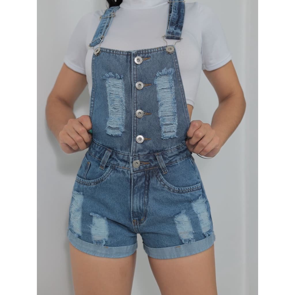 JARDINEIRA NOVA MODA FEMININA DESTROYED