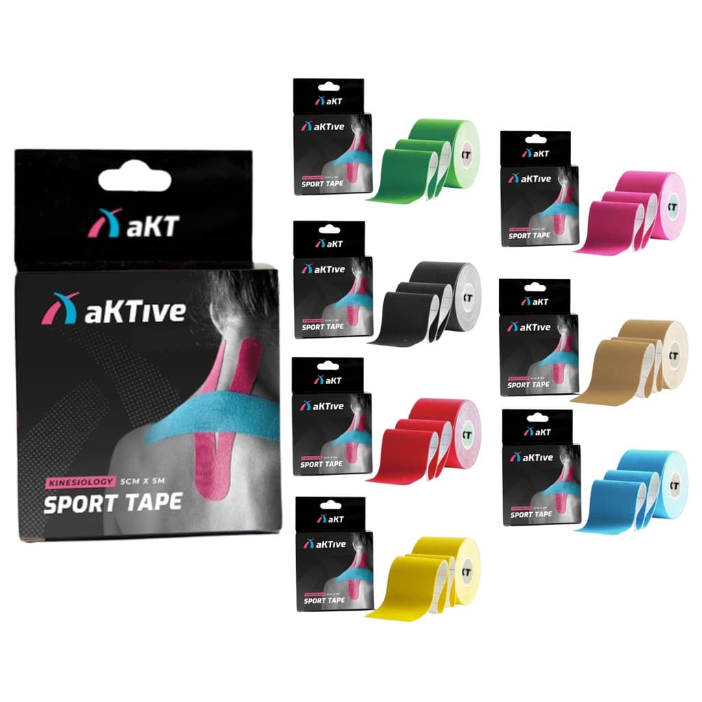 Bandagem Elástica Adesiva aKTive Sport Tape Fita Taping 5cm x 5m Kinesiology