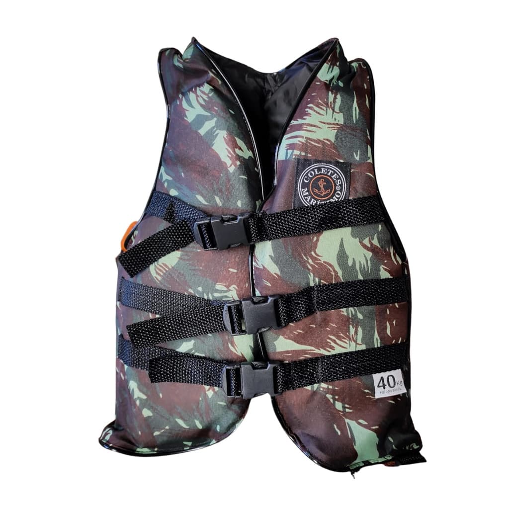 Colete Salva Vidas Pescador Camuflado 90kg 100kg 110kg