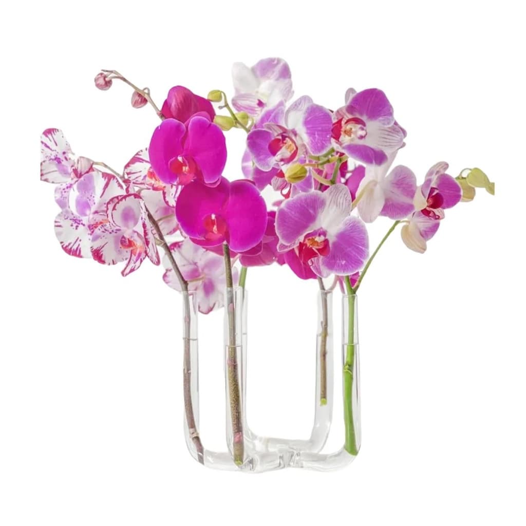 vaso pra flores com 5 tubos de vidro