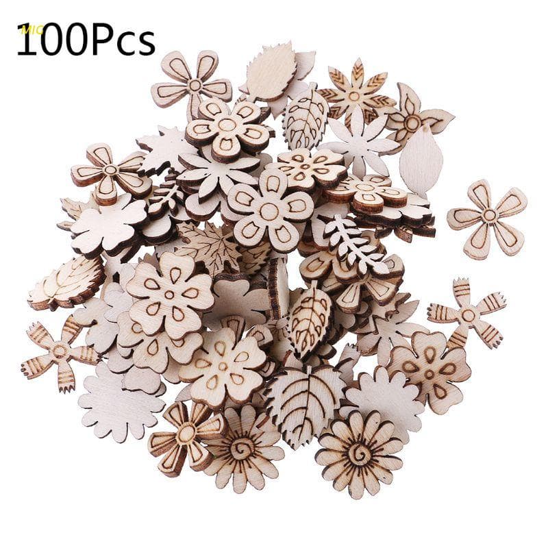MIG 100pcs Cut Flowers and leaves Embellishment Shape Craft Wedding Decor