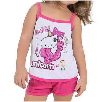 Pijama Short Doll INFANTIL MALHA Estampado personagens
