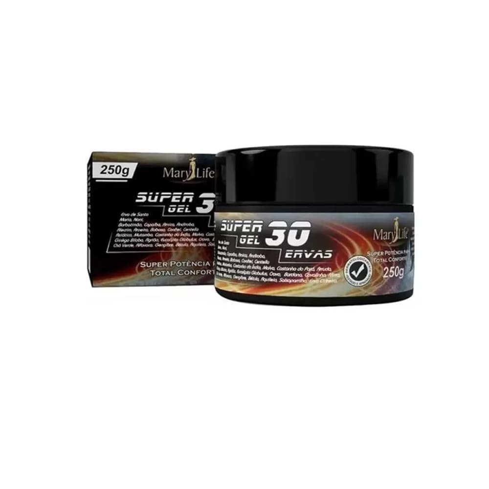 Super Gel 30 Ervas Pomada Massagem Mary Life 250g