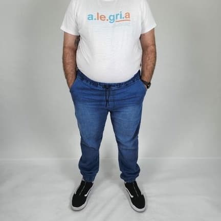 Calça Jogger Plus Size Tamanho Especial Jeans e Sarja Colorida
