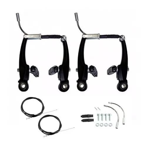 Freio V-brake de Nylon Preto Bike Bicicleta Completo C/ Cabos resistente promoção