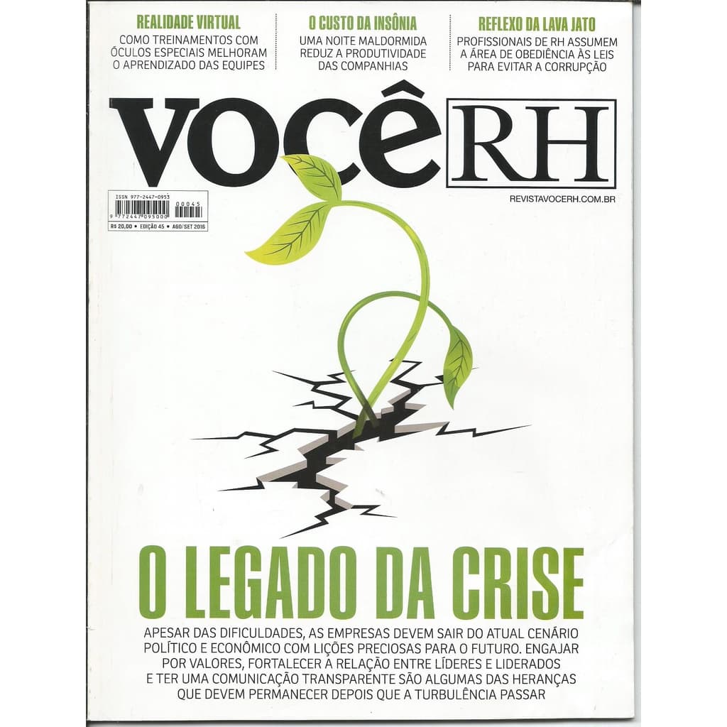 Revista Você RH, Edição 45, Agosto/ Setembro De 2016
