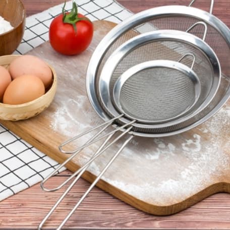 3 Peças Conjunto kit Peneiras Coador De Inox Utensílios Cozinha