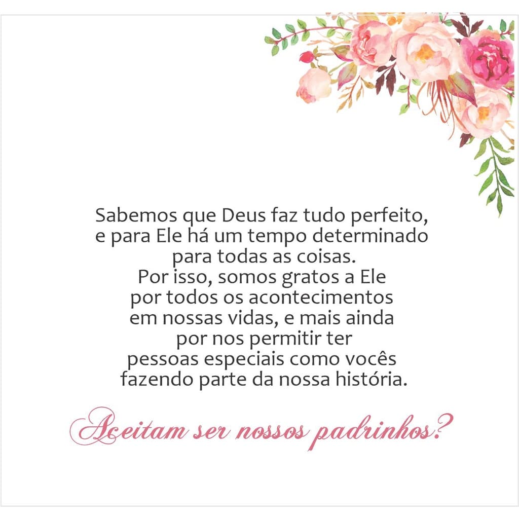 Convite  para caixa de padrinhos