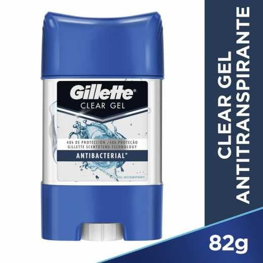 Desodorante Antibacterial Clear Gel Gillette  Antitranspirante Masculino Com 82g