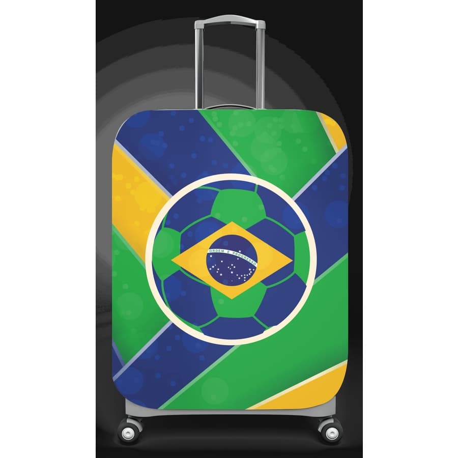 Capa para mala de viagem P,  M, G medidas max C40x A59 x P27cm Futebol Brasil Copa do Mundo