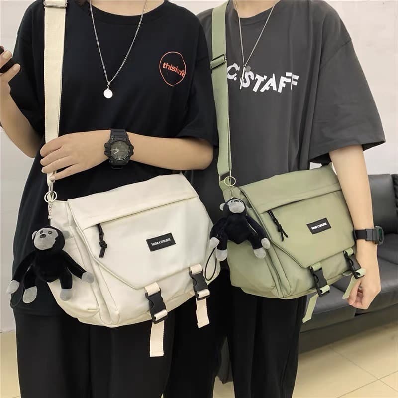 Bolsa de Ombro de Lona Grande para Lazer Mochila Bolsas Feminina Masculino