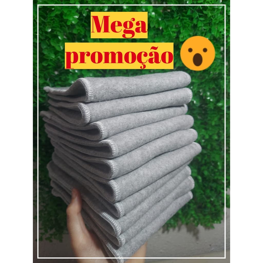 kit 5 pcs absorventes reutilizaveis para fralda ecológica cinza reutilizavel ecologica