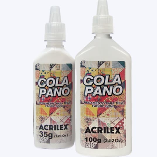 Cola Pano (35g e 100g) - Acrilex | Material Artesanato | Para Colar Tecido | Papelaria