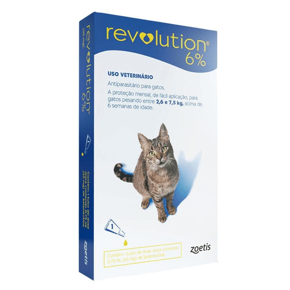 Antipulgas Revolution 6% Gatos de 2,6kg a 7,5kg 1 Pipeta
