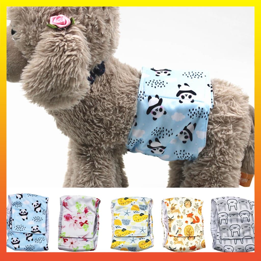 Fralda De Cachorro Masculina Lavável Respirável Vibrant Color Com Camada Impermeável