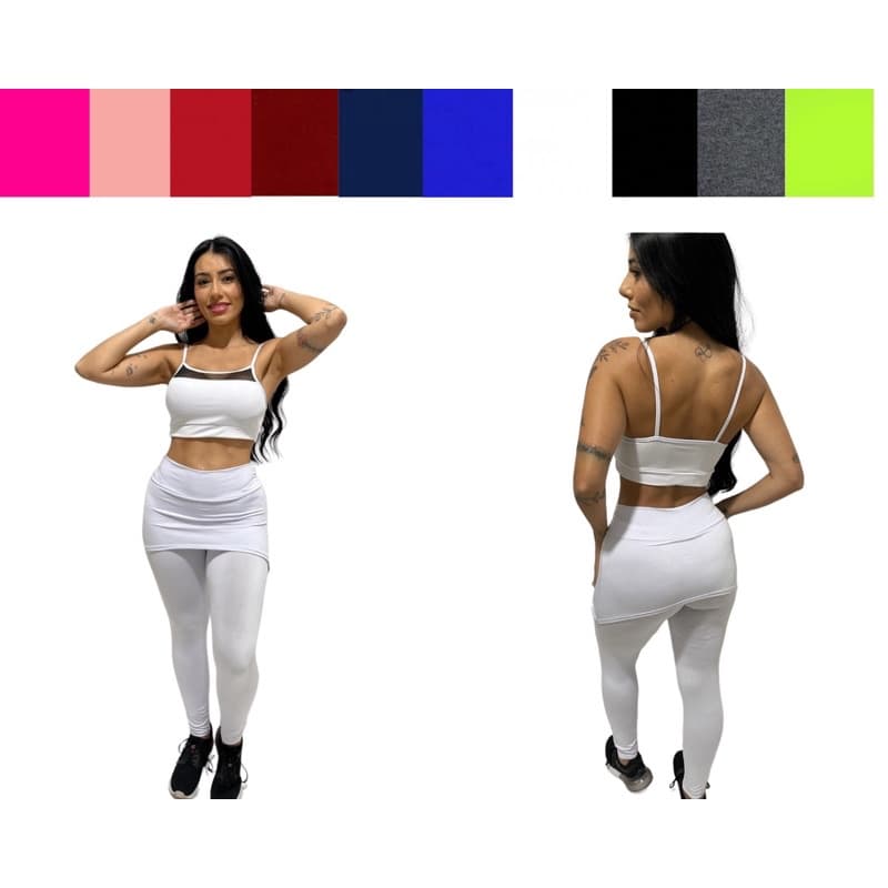 Calça legging saia tapa bumbum leg cintura alta feminina fitness