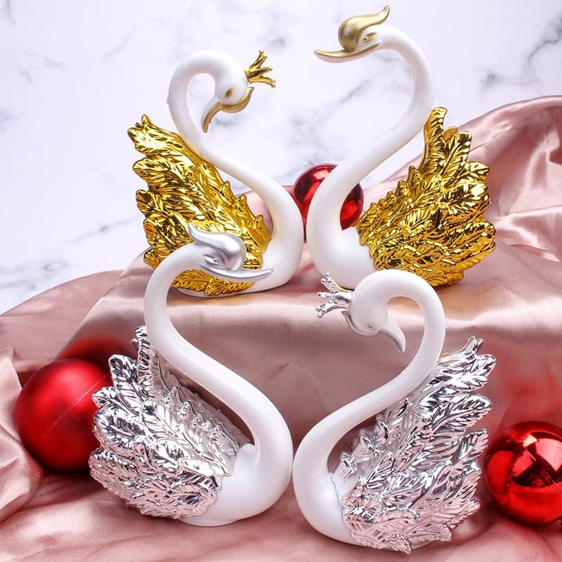 2/set De Coberturas Douradas De Bolo De Cisne Para Decoração Casamento , Festa De Aniversário