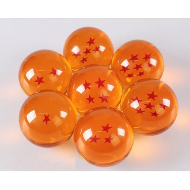 7 Pçs Bola De Resina Natural Anime Amarela / Dragon Ball Z / Estrelas