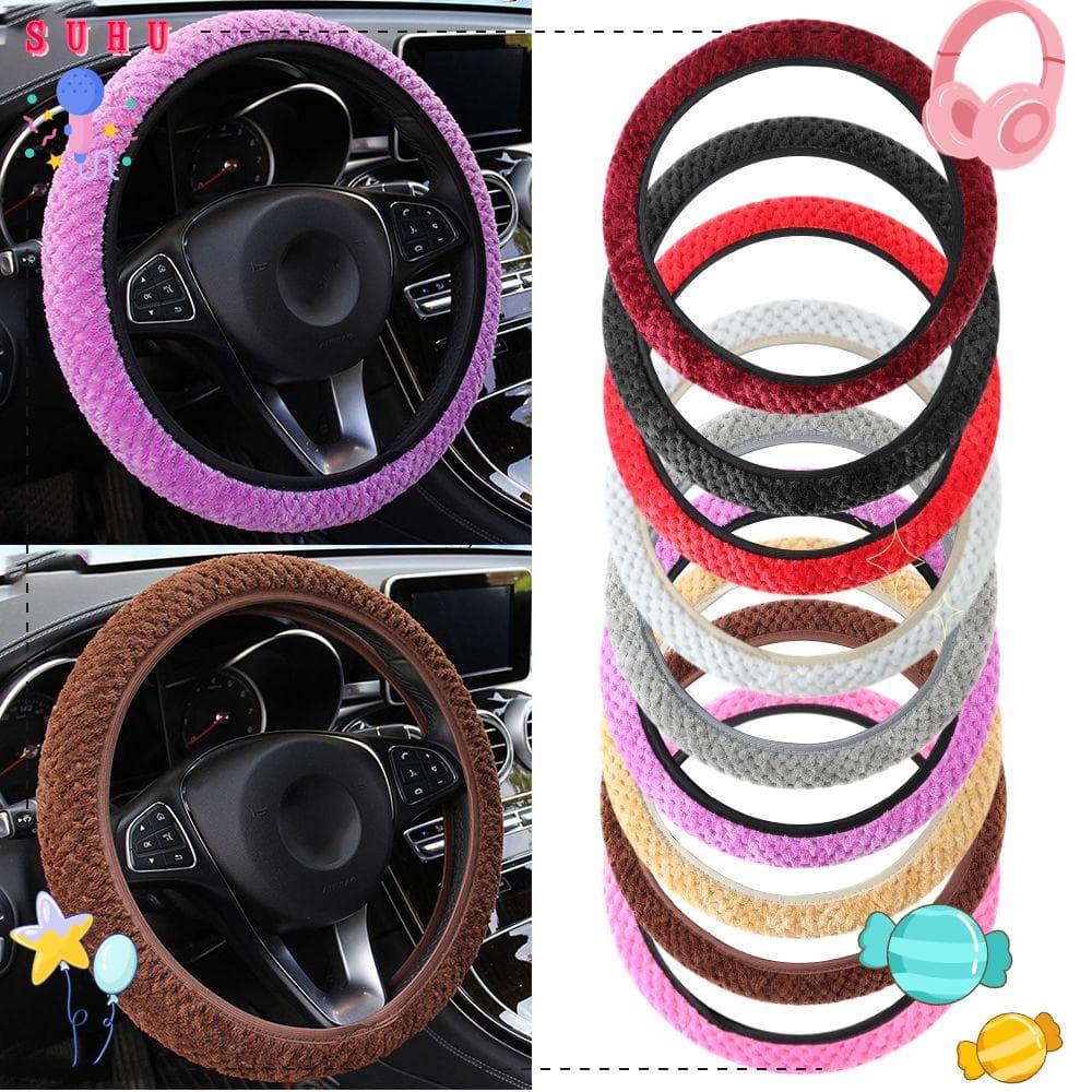 Suhu Capa De Volante De Carro Universal Antiderrapante De Veludo / Multicolorido Para Decoração De Carro