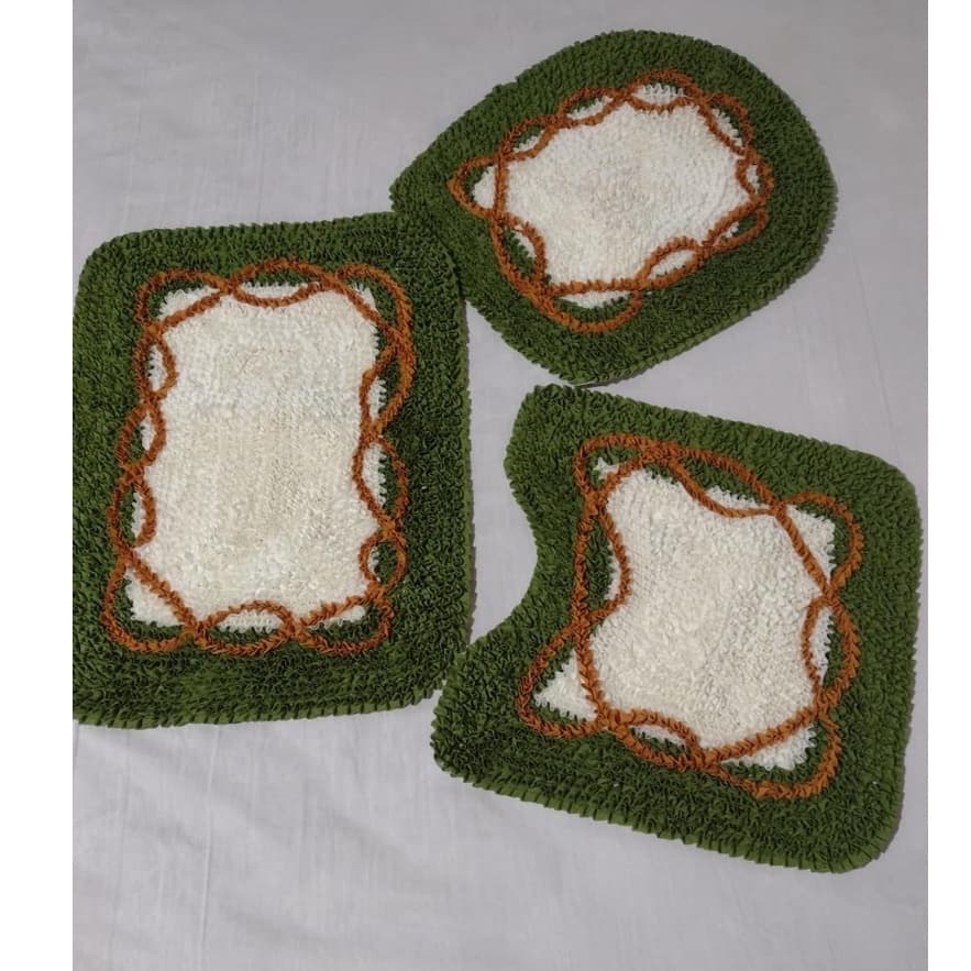 Jogo De Tapete Para Banheiro Fru Fru Artesanal 3 Peças Envio rápido