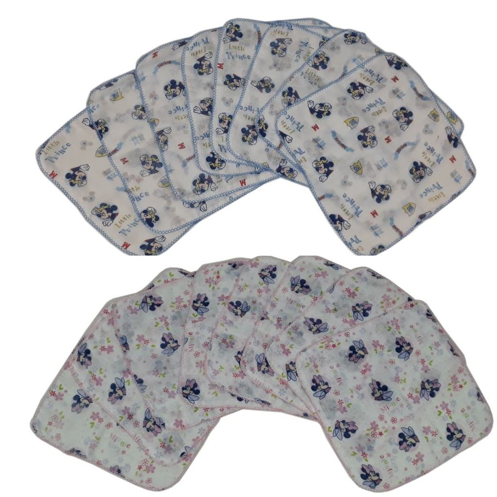 Kit 5 Fraldinha De Boca Disney 33x33cm Com Croche