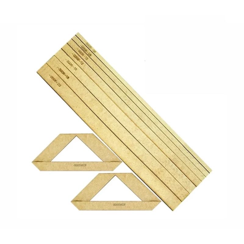 Kit Régua Gabarito Cartonagem Encadernação Fio De Cabelo Mdf Promoção