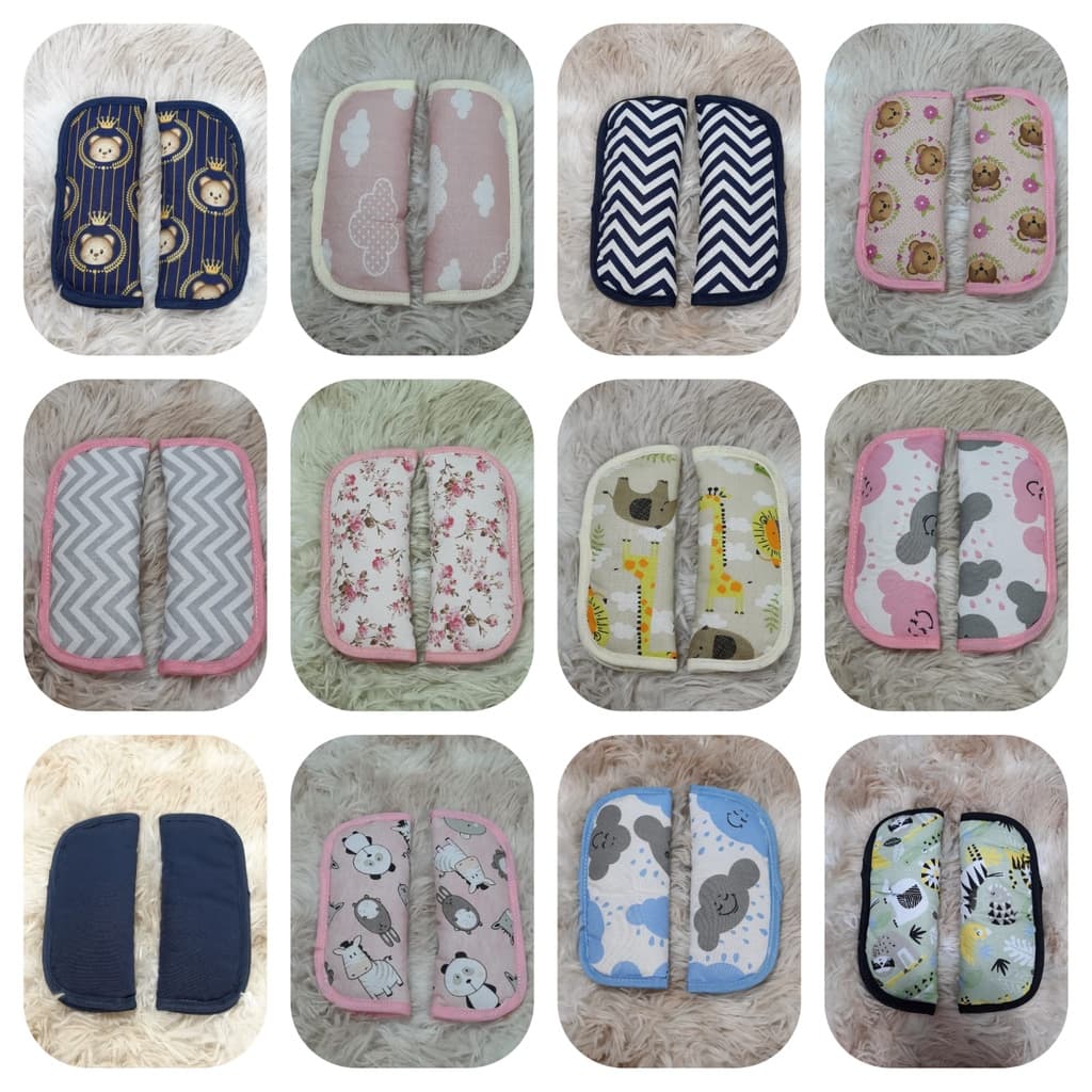 Protetores de Cinto Para Carrinho e Bebê Conforto Estampas e Cores Variadas