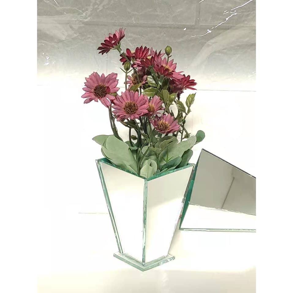 Vasos espelhado para arranjos artificiais e decoração (7.5 x7cm)