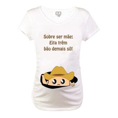 Baby Long Gestante Personalizada Ser Mãe Trem Bão Demais Sô!