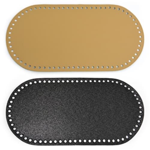 2 Bases De Couro Sintético Oval Para Bolsa 10x28cm / 15x30cm Círculo Suporte
