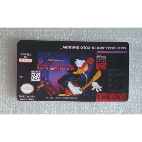Label Frontal Maui Mallard In Cold Shadow - Super Nintendo