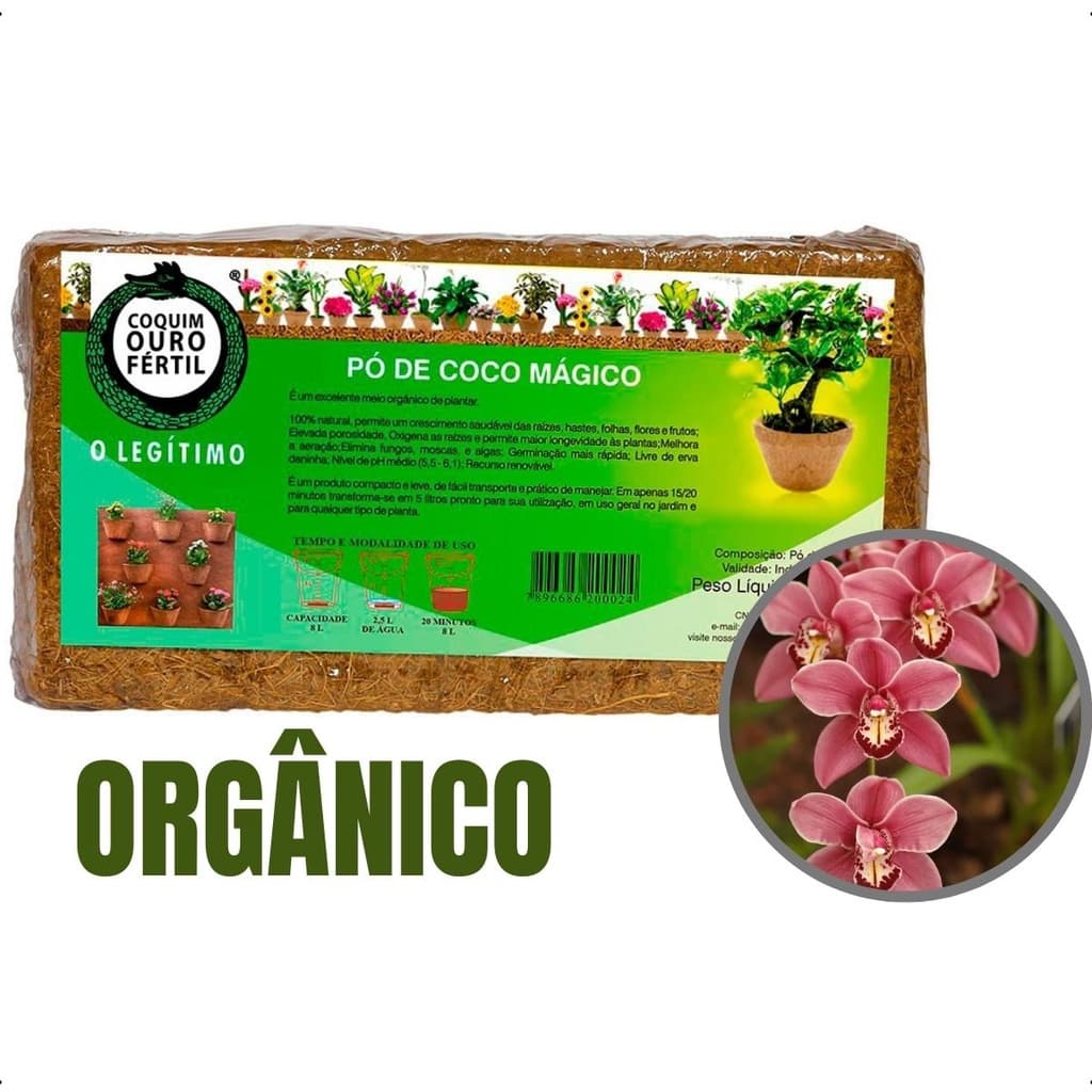 Pó De Coco Magico Natural Orgânico 400g - Coquim Adubo