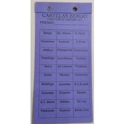 Cartela de Rifa ou Cartela da Sorte Bergo com nomes de pessoas ou times a escolher - escolha a cor