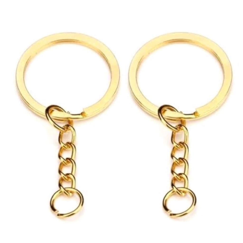 Argola italiana para Chaveiro com Argola 25mm+Elo 8mm dourada - 50pçs  por21.99