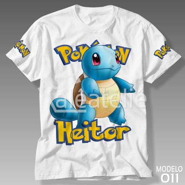 Camiseta Squirtle Pokemon Go Pokebola Jogo Game Infantil Adulto Personalizada