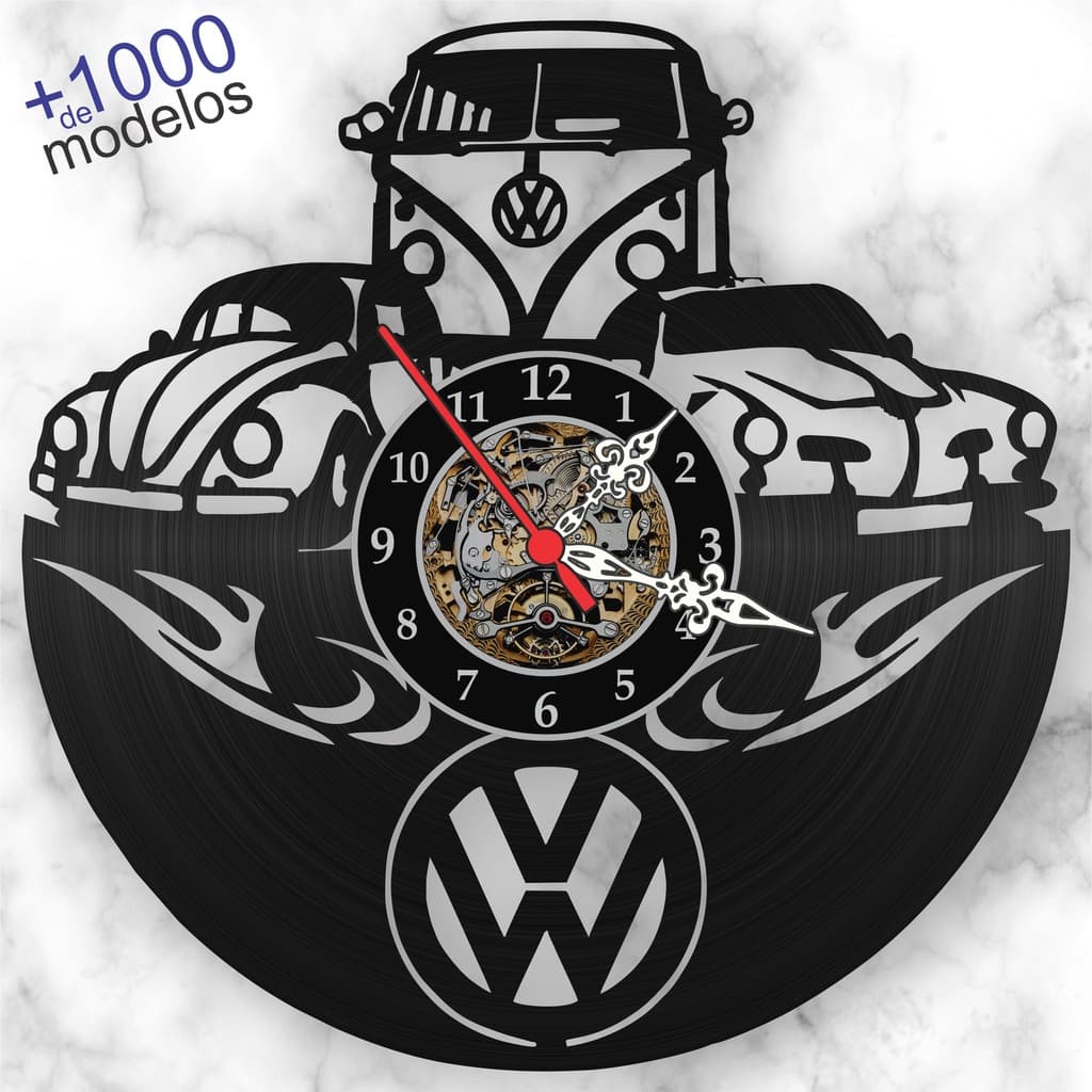 Relógio Parede Volkswagen Fusca Karmann Ghia Carro Perua Decoração Vintage Disco Vinil Colecionador