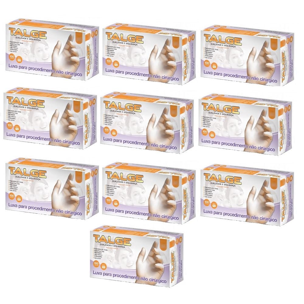 Kit Luva De Vinil Talge Sem Pó G 1000 Unidades