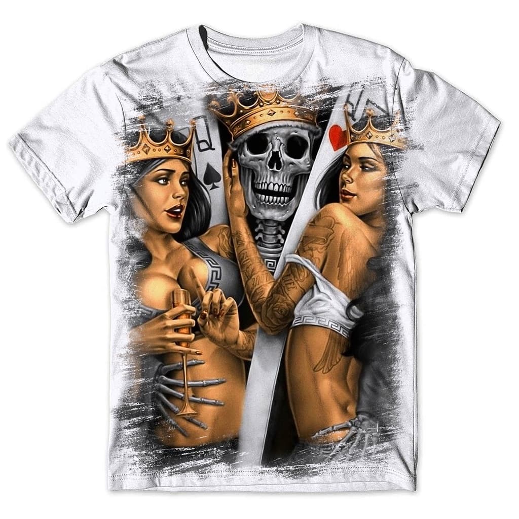 Camisa Camiseta Masculina Caveira Baralho 1