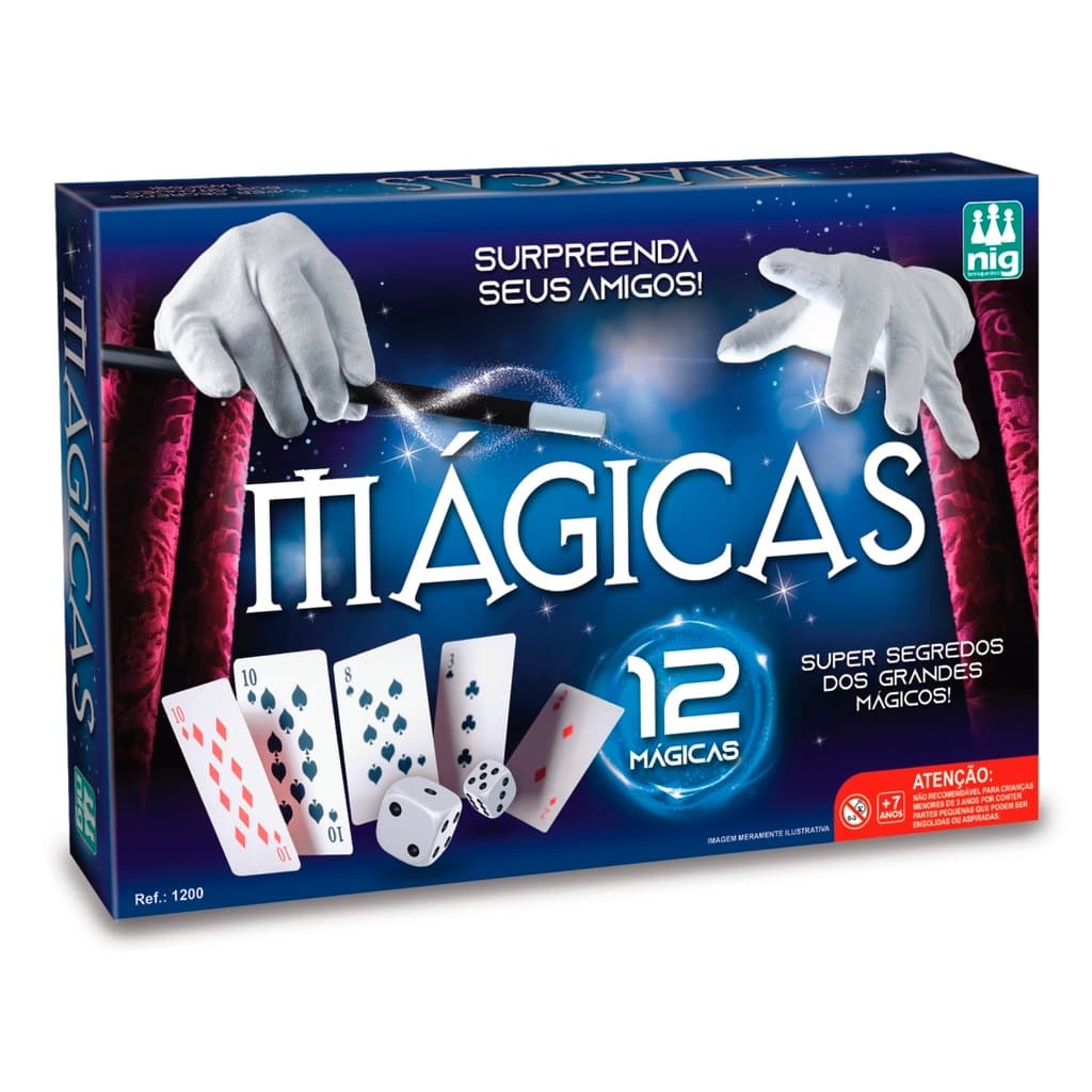 Kit Mágicas Infantil 12 Truqes Caixa De Mágicas Jogo Para Crianças Nig Brinquedos
